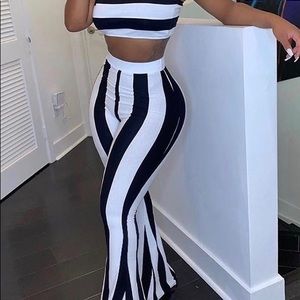 Black and white pants set